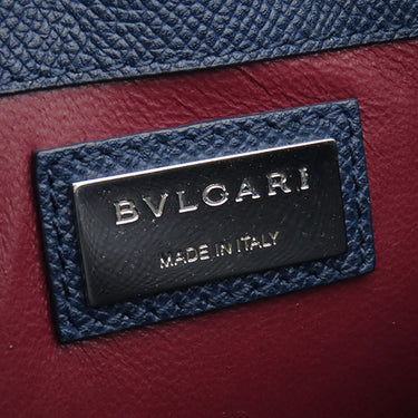 ブルガリ BVLGARI ブルガリ ブルガリ マン メッセンジャーバッグ 39389 ネイビー レザー ショルダーバッグ シルバー金具 紺 ボルドー