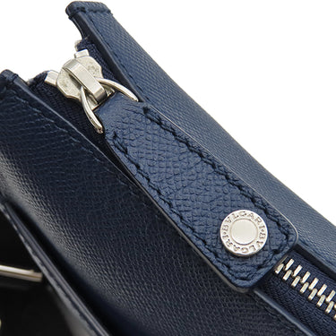 ブルガリ BVLGARI ブルガリ ブルガリ マン メッセンジャーバッグ 39389 ネイビー レザー ショルダーバッグ シルバー金具 紺 ボルドー