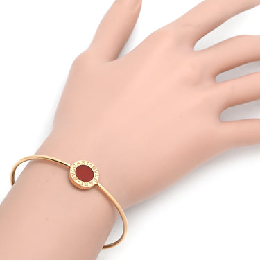 ブルガリ BVLGARI ブルガリ バングル カーネリアン レッド×ピンクゴールド K18PG カーネリアン M ブレスレット AU750 18K PG