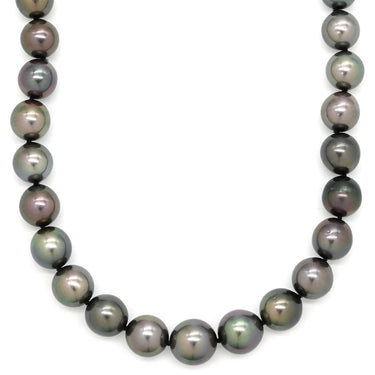タサキ TASAKI 黒蝶パール 8.0-11.4mm ブラック×ホワイトゴールド ブラックパール（黒蝶真珠） K18WG ネックレス 真珠 18K 750 WG 一連 一重