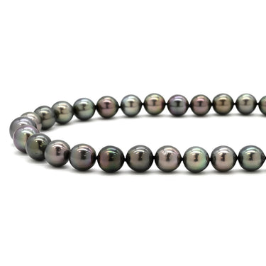タサキ TASAKI 黒蝶パール 8.0-11.4mm ブラック×ホワイトゴールド ブラックパール（黒蝶真珠） K18WG ネックレス 真珠 18K 750 WG 一連 一重