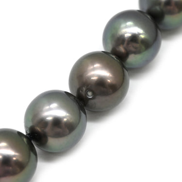 タサキ TASAKI 黒蝶パール 8.0-11.4mm ブラック×ホワイトゴールド ブラックパール（黒蝶真珠） K18WG ネックレス 真珠 18K 750 WG 一連 一重