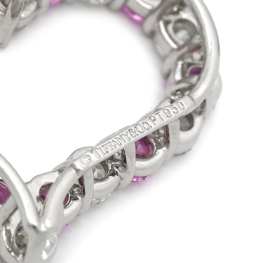 ティファニー Tiffany & Co センチメンタル ハート プラチナシルバー Pt950 ダイヤモンド サファイア ネックレス ダイヤモンド ピンクサファイア プラチナ