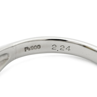 ノンブランド NON BRAND クリソベリル キャッツアイ 2.24ct ダイヤモンド イエローグリーン×プラチナシルバー Pt900 クリソベリルキャッツアイ ダイヤモンド リング 指輪 緑黄色 猫目石 プラチナ900 21号
