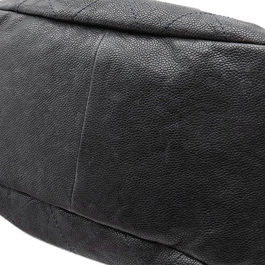 シャネル CHANEL ワイルドステッチ ワンショルダー ブラック キャビアスキン ショルダーバッグ ヴィンテージ金具 黒 青 ココマーク