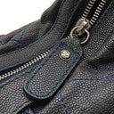 シャネル CHANEL ワイルドステッチ ワンショルダー ブラック キャビアスキン ショルダーバッグ ヴィンテージ金具 黒 青 ココマーク