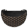ゴヤール GOYARD ヒロンデル ブラック レザー ゴヤールディンキャンバス ショルダーバッグ シルバー金具 黒 ヘリンボーン柄