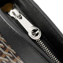ゴヤール GOYARD ヒロンデル ブラック レザー ゴヤールディンキャンバス ショルダーバッグ シルバー金具 黒 ヘリンボーン柄