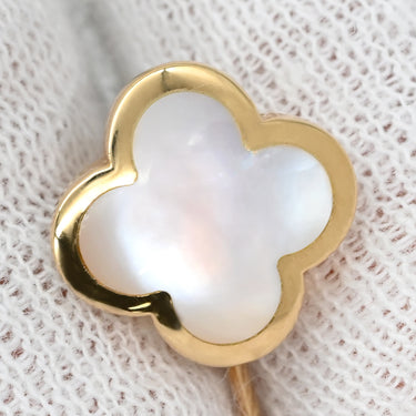 ヴァンクリーフアーペル Van Cleef & Arpels ピュア アルハンブラ VCARA38800 パールホワイト×イエローゴールド K18YG マザーオブパール ピアス 白 750YG 18K シェル