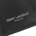 サンローラン SAINT LAURENT YSL ロゴ コンパクト ウォレット 685656 ブラック レザー 三つ折り財布 シルバー金具 黒 3つ折り ミニ財布
