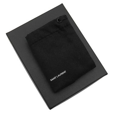 サンローラン SAINT LAURENT YSL ロゴ コンパクト ウォレット 685656 ブラック レザー 三つ折り財布 シルバー金具 黒 3つ折り ミニ財布