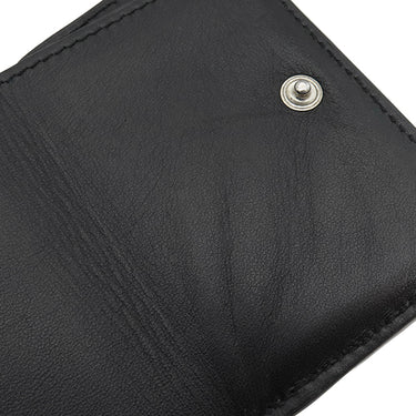 サンローラン SAINT LAURENT YSL ロゴ コンパクト ウォレット 685656 ブラック レザー 三つ折り財布 シルバー金具 黒 3つ折り ミニ財布