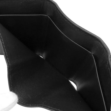 サンローラン SAINT LAURENT YSL ロゴ コンパクト ウォレット 685656 ブラック レザー 三つ折り財布 シルバー金具 黒 3つ折り ミニ財布