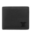 ルイヴィトン LOUIS VUITTON ポルトフォイユ マルコ M25944 ノワール レザー LVアエログラム 二つ折り財布 シルバー金具 黒 2つ折り