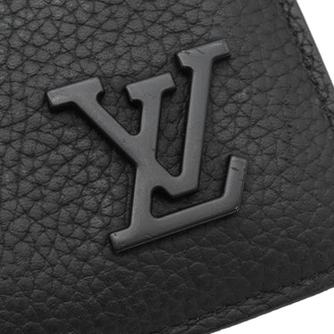 ルイヴィトン LOUIS VUITTON ポルトフォイユ マルコ M25944 ノワール レザー LVアエログラム 二つ折り財布 シルバー金具 黒 2つ折り