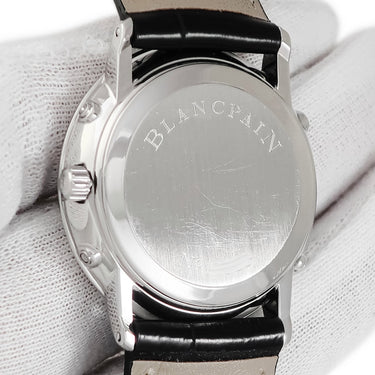 腕時計 ブランパン BLANCPAIN ヴィルレ ムーンフェイズ トリプルカレンダー 6595-1127-58 自動巻き メンズ OH済 ホワイト 白