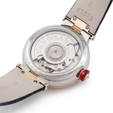 腕時計 ブルガリ BVLGARI ルチェア LU33WSPGLD/11 102638 自動巻き レディース OH済 K18PG×SS コンビ 純正ダイヤ ホワイト シェル