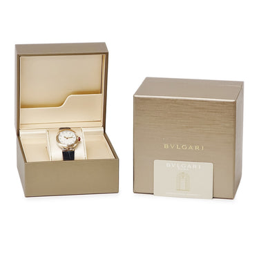 腕時計 ブルガリ BVLGARI ルチェア LU33WSPGLD/11 102638 自動巻き レディース OH済 K18PG×SS コンビ 純正ダイヤ ホワイト シェル