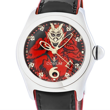腕時計 コルム CORUM バブル ルシファー 082.340.20 自動巻き メンズ OH済 レッド ブラック 堕天使 トライデント ドーム 限定