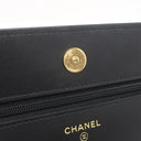 シャネル CHANEL マトラッセ チェーンウォレット ブラック ラムスキン チェーンウォレット ゴールド金具 黒