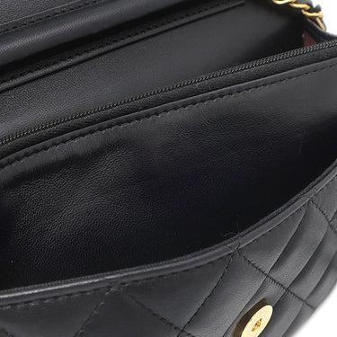 シャネル CHANEL マトラッセ チェーンウォレット ブラック ラムスキン チェーンウォレット ゴールド金具 黒