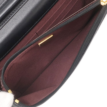 シャネル CHANEL マトラッセ チェーンウォレット ブラック ラムスキン チェーンウォレット ゴールド金具 黒