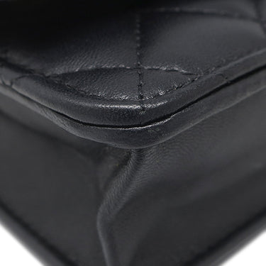 シャネル CHANEL マトラッセ チェーンウォレット ブラック ラムスキン チェーンウォレット ゴールド金具 黒