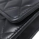 シャネル CHANEL マトラッセ チェーンウォレット ブラック ラムスキン チェーンウォレット ゴールド金具 黒
