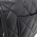 シャネル CHANEL マトラッセ チェーンウォレット ブラック ラムスキン チェーンウォレット ゴールド金具 黒