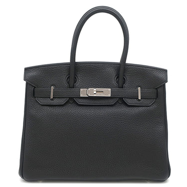 エルメス HERMES バーキン30 ブラック トゴ ハンドバッグ シルバー金具 黒
