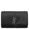 サンローラン SAINT LAURENT ケイト チェーンショルダー ブラック パイソン ショルダーバッグ シルバー金具 モノグラム カサンドラ 黒 肩掛け