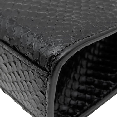 サンローラン SAINT LAURENT ケイト チェーンショルダー ブラック パイソン ショルダーバッグ シルバー金具 モノグラム カサンドラ 黒 肩掛け