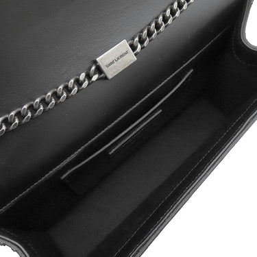 サンローラン SAINT LAURENT ケイト チェーンショルダー ブラック パイソン ショルダーバッグ シルバー金具 モノグラム カサンドラ 黒 肩掛け