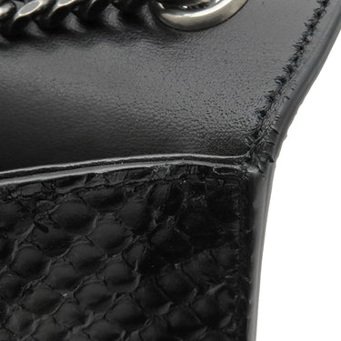 サンローラン SAINT LAURENT ケイト チェーンショルダー ブラック パイソン ショルダーバッグ シルバー金具 モノグラム カサンドラ 黒 肩掛け