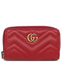 グッチ GUCCI GGマーモント Vステッチ 498127 レッド レザー コインケース ヴィンテージ金具 ハート キルティング キーケース