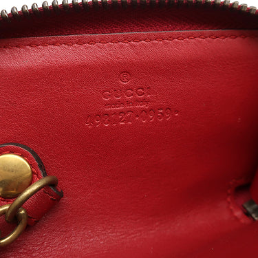 グッチ GUCCI GGマーモント Vステッチ 498127 レッド レザー コインケース ヴィンテージ金具 ハート キルティング キーケース