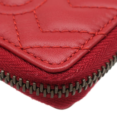 グッチ GUCCI GGマーモント Vステッチ 498127 レッド レザー コインケース ヴィンテージ金具 ハート キルティング キーケース