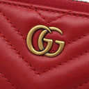 グッチ GUCCI GGマーモント Vステッチ 498127 レッド レザー コインケース ヴィンテージ金具 ハート キルティング キーケース
