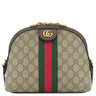 グッチ GUCCI GGショルダーバッグ 499621 ベージュ×エボニー レザー GGスプリームキャンバス ショルダーバッグ ゴールド金具 茶 緑 赤 シェリーライン