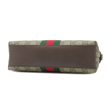 グッチ GUCCI GGショルダーバッグ 499621 ベージュ×エボニー レザー GGスプリームキャンバス ショルダーバッグ ゴールド金具 茶 緑 赤 シェリーライン