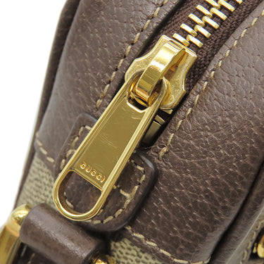 グッチ GUCCI GGスプリーム オフィディア ミニバッグ 517350 ベージュ×ブラウン GGスプリームキャンバス レザー ショルダーバッグ ゴールド金具 茶 シェリー
