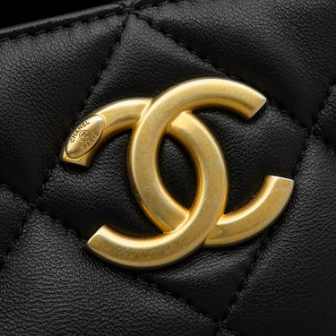 シャネル CHANEL マトラッセ トート ブラック ラムスキン 2WAYバッグ ゴールド金具 黒 ココマーク チェーンショルダー