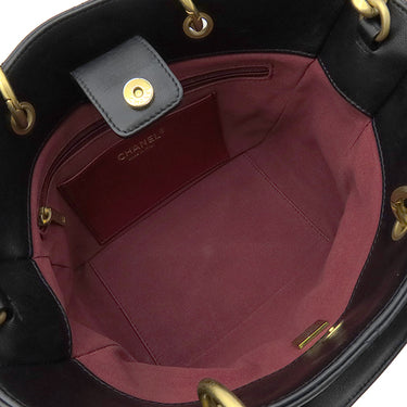 シャネル CHANEL マトラッセ トート ブラック ラムスキン 2WAYバッグ ゴールド金具 黒 ココマーク チェーンショルダー