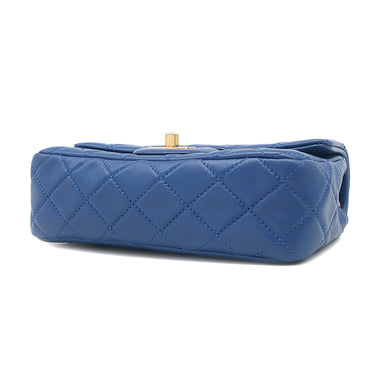 シャネル CHANEL ミニ マトラッセ チェーン ショルダー AS1787 ブルー ラムスキン ショルダーバッグ ヴィンテージ金具 ココボール