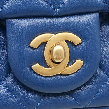 シャネル CHANEL ミニ マトラッセ チェーン ショルダー AS1787 ブルー ラムスキン ショルダーバッグ ヴィンテージ金具 ココボール