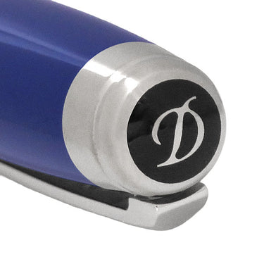 エス・テー・デュポン S.T DUPONT ラインD エタニティ 425016M ネイビー×シルバー ラッカー アルミニウム ボールペン 紺 黒インク 筆記確認済み ミディアムサイズ