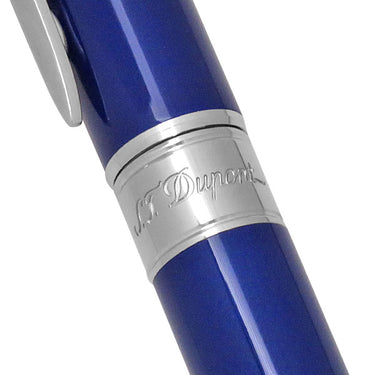 エス・テー・デュポン S.T DUPONT ラインD エタニティ 425016M ネイビー×シルバー ラッカー アルミニウム ボールペン 紺 黒インク 筆記確認済み ミディアムサイズ