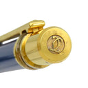 カルティエ Cartier トリニティ ブルー×ゴールド GP レジン ボールペン マーブル 青インク ツイスト式 筆記確認済み