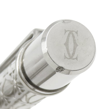 カルティエ Cartier ハッピーバースデー 2C C ドゥ カルティエ シルバー GP ボールペン ロゴ 総柄 黒インク ツイスト式 筆記確認済み
