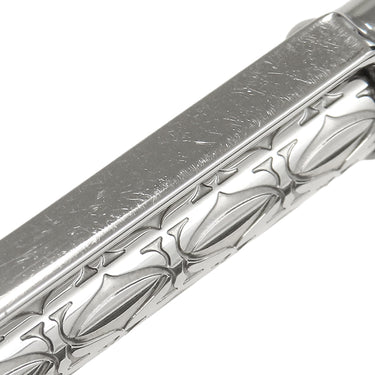 カルティエ Cartier ハッピーバースデー 2C C ドゥ カルティエ シルバー GP ボールペン ロゴ 総柄 黒インク ツイスト式 筆記確認済み